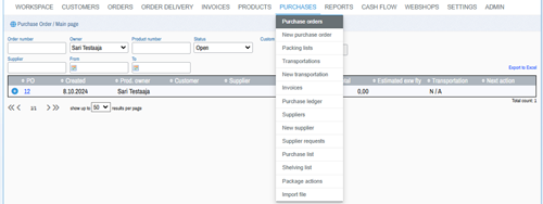 Purorder search