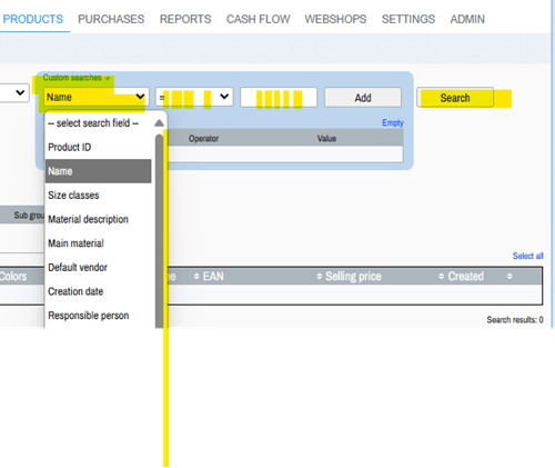 custom search